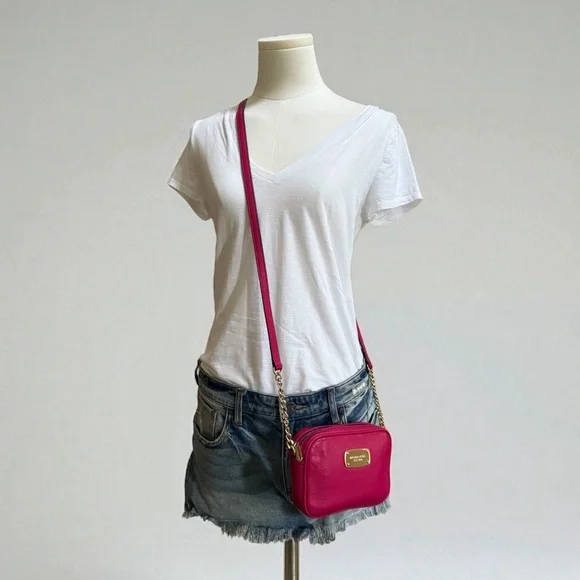 Authentic Michael Kors Leather Pink Gold Crossbody Bag